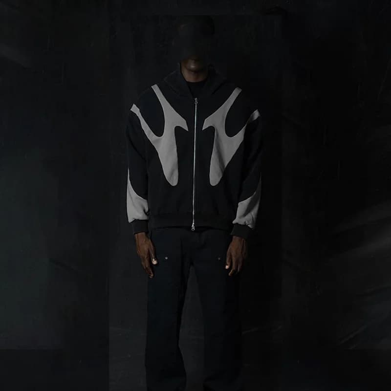 American  Retro Letter Printed Devil Pattern Hoodie Y2k Harajuku Casual Couple Zipper Hoodies Sweatshirt Fashion men's Clothing - 5