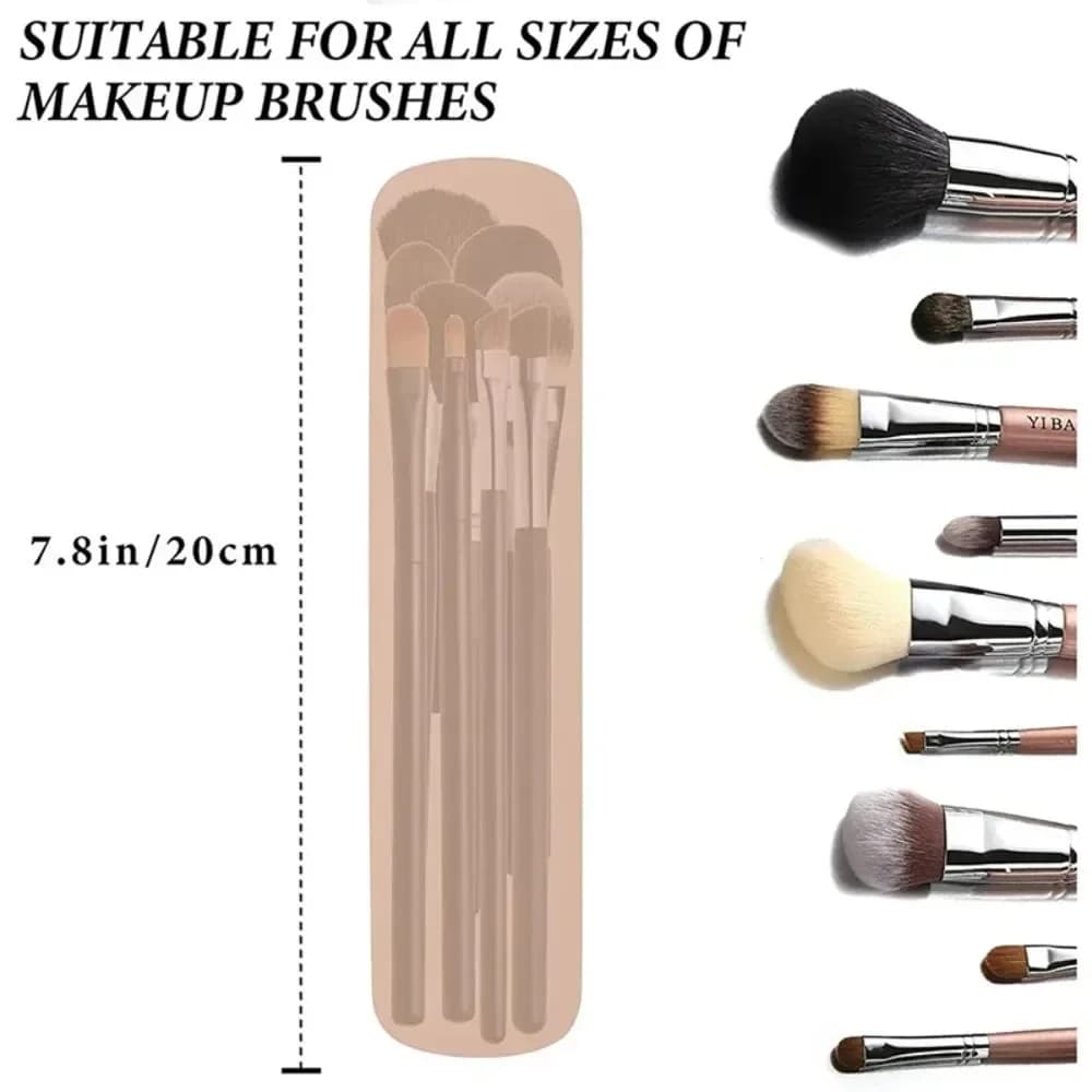 Travel Makeup Brush Holder Silicone Cosmetic Brushes Bag Makeup Sponge Case Portable Waterproof Makeup Tools for Women Girls - 4