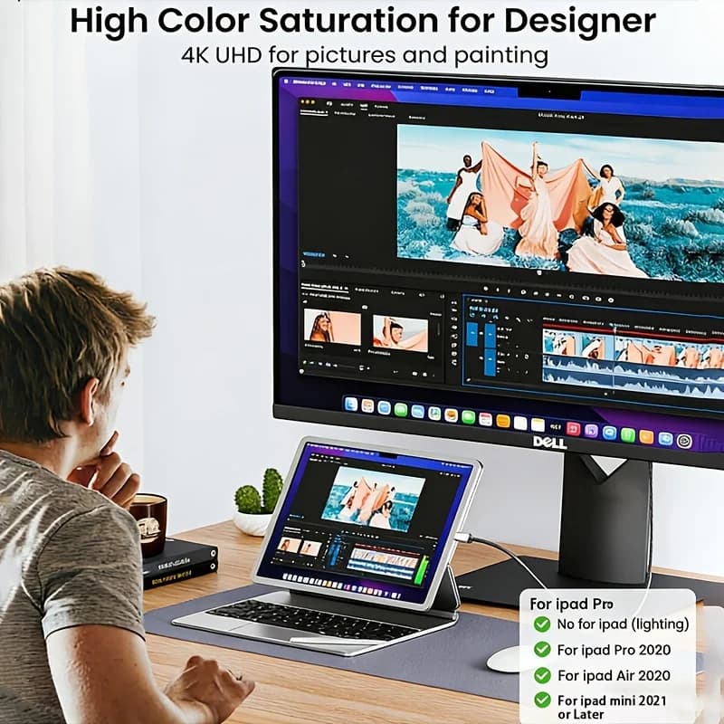 كابل متوافق مع DP من ASUS من USB-C إلى DP بدقة 8K@60Hz من نوع C2.1 إلى عرض 4K بدقة 144Hz من نوع 1.4 كابل Thunderbolt 3 4 لـ MacBook - 6