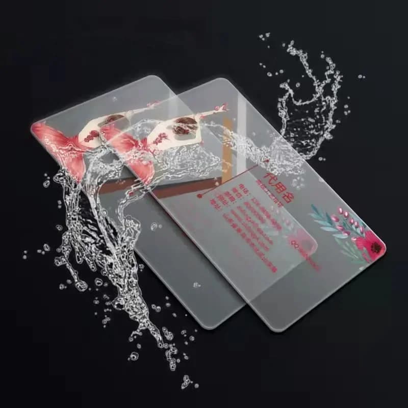 200PCS 500PCS Custom Transparent Pvc Card Plastic Identity Waterproof For Business Visit Round Corners One Side Add White Ink - 4