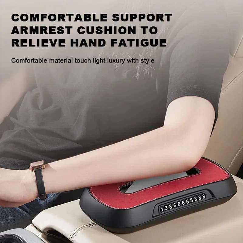 Leather Car Tissue Box Phone Number Label Center Console Armrest Napkin Box Sun Visor Tissue Box Backseat Tissue Case Fix Strap - 5