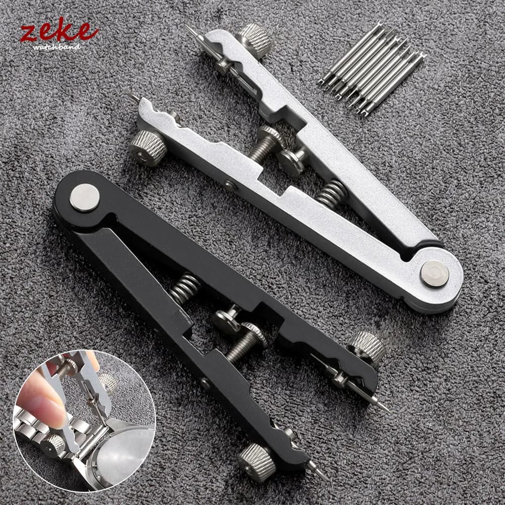 مجموعة أدوات إزالة وتركيب أساور الساعات، تشمل كماشة وملقط، إكسسوارات فضية
