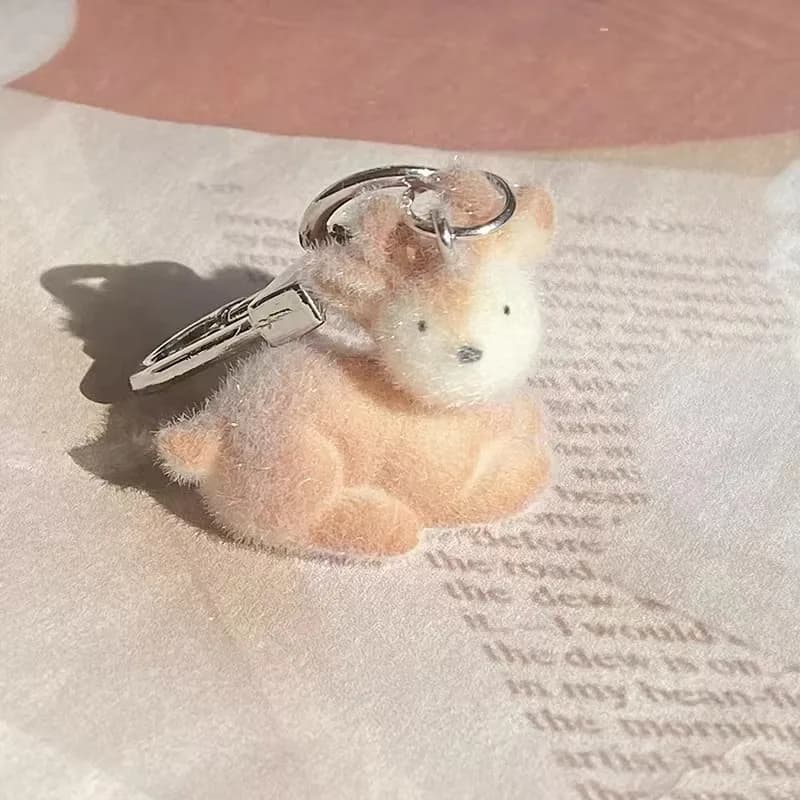 Fluffy Alpaca Elk Capybara Animal Keychains Resin Cartoon Lovely Funny Garlic Goose 3D Doll Pendant Bag Box Car Key Ring Jewelry - 6