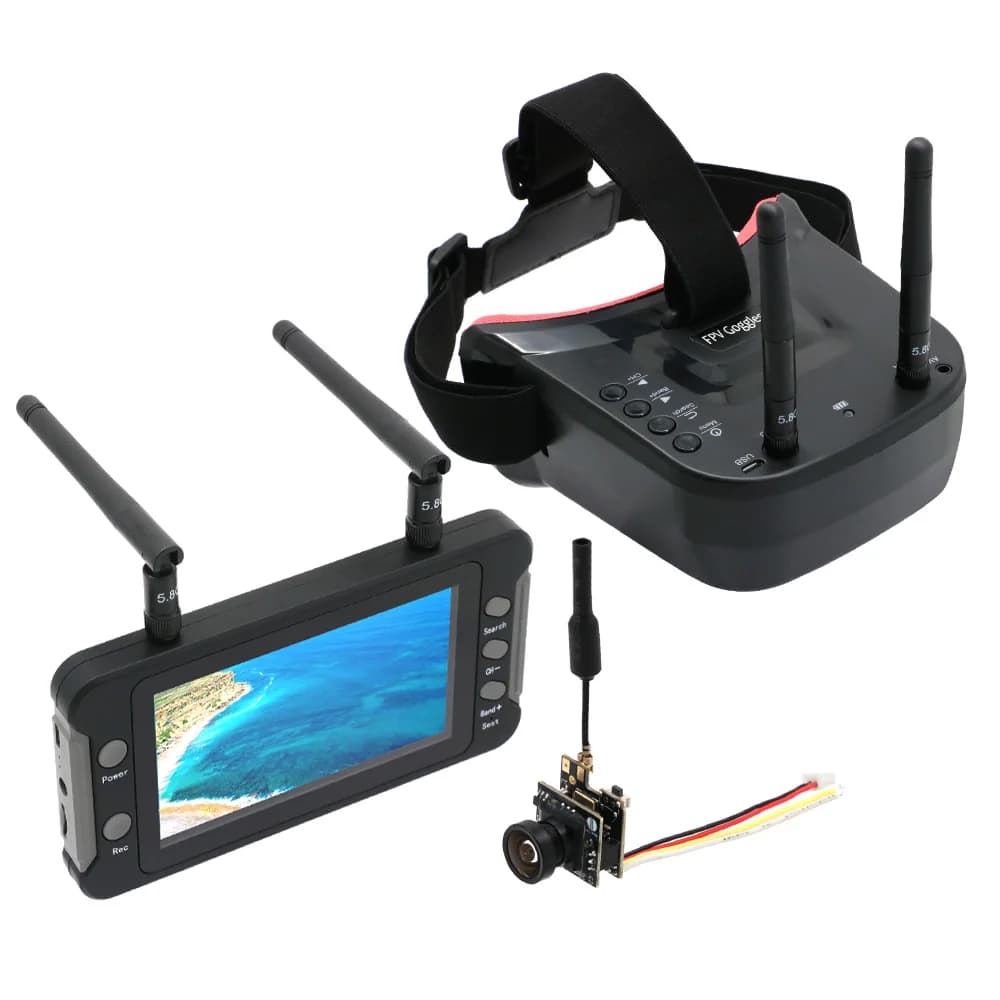 نظارات FPV مزدوجة الهوائيات مع شاشة LCD 4.3 بوصة وكاميرا M8 800TVL