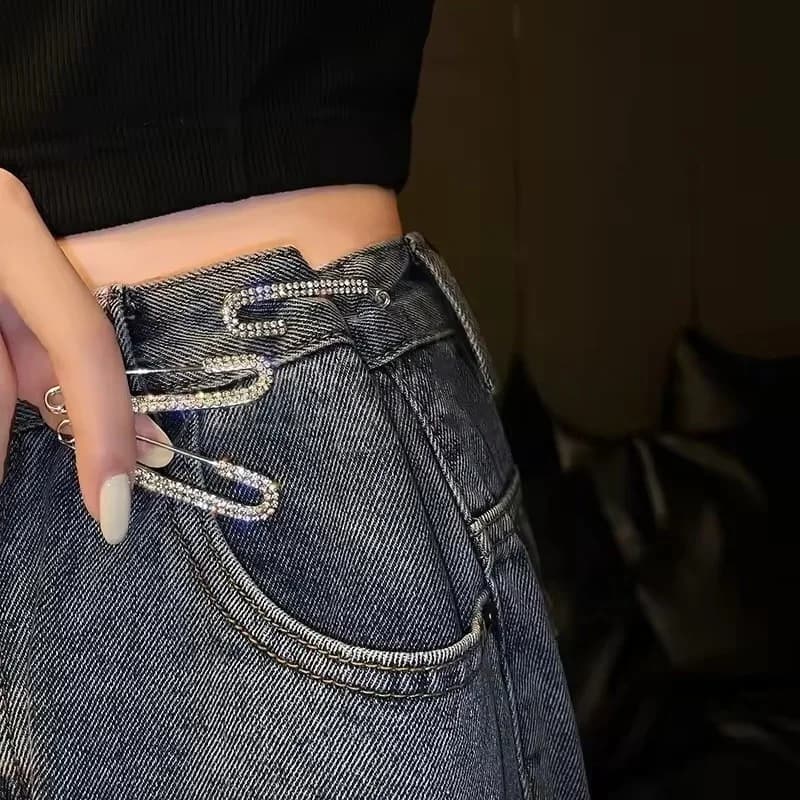 دبابيس فاخرة أنيقة بلون الذهب، كريستال زركون، دبابيس أمان، دبوس معدني، مشبك للوشاح والشال والجينز، اكسسوارات موضة للنساء - 4