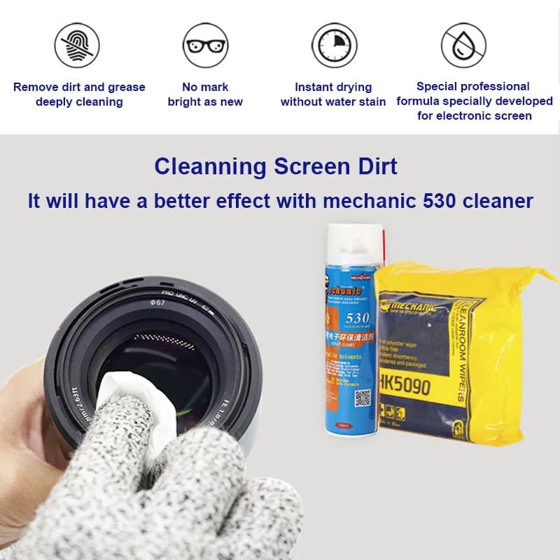 MECHANIC HK5090 10*10cm Dust Free Cloth Soft Cleanroom Wiper Microfiber Wipe Non-dust Fabric Clean LCD Repair Cloth for Phone - 3