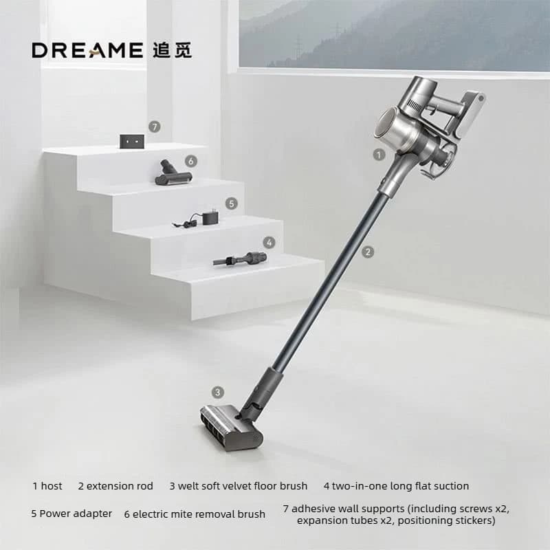 مكنسة كهربائية لاسلكية Dreame V16 مع إضاءة خضراء لعرض الغبار وقوة شفط 210AW وإزالة 99.9% من العث - 6