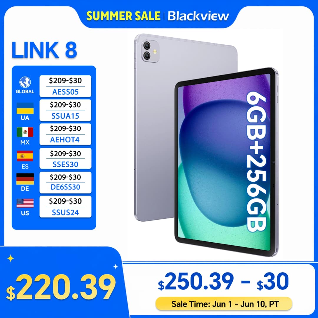 Blackview LINK 8 Tablet 12.7" 2K Display Octa-Core MT8781, 8400mAh Battery, 18W Fast Charging 16MP Camera Android Tablet