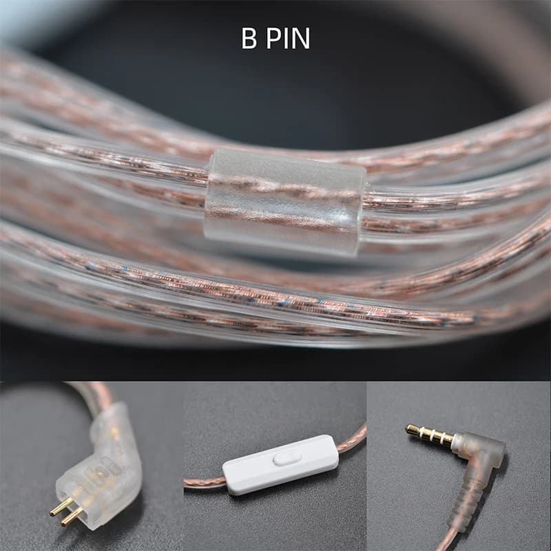 KZ Headphone Cord High-Purity Copper Cube Mixed Upgrade Cable Earphone Wire Original Replacement EDX Pro/ZS10 Pro X Headset Wire - 5