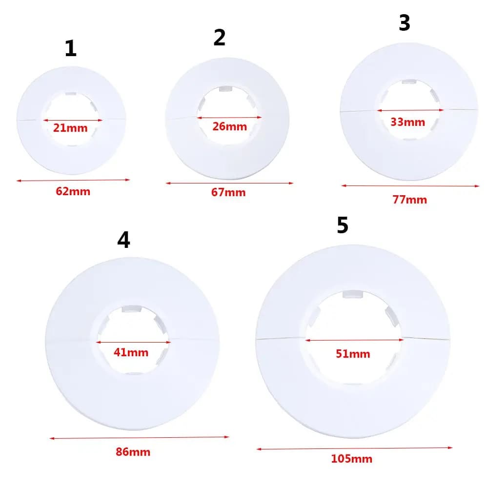غطاء زينة صنبور المطبخ والحمام، غطاء فتحة أنبوب صمام زاوية صنبور الدش، طوق أنبوب فتحة الحائط البلاستيكي قطعة واحدة - 6