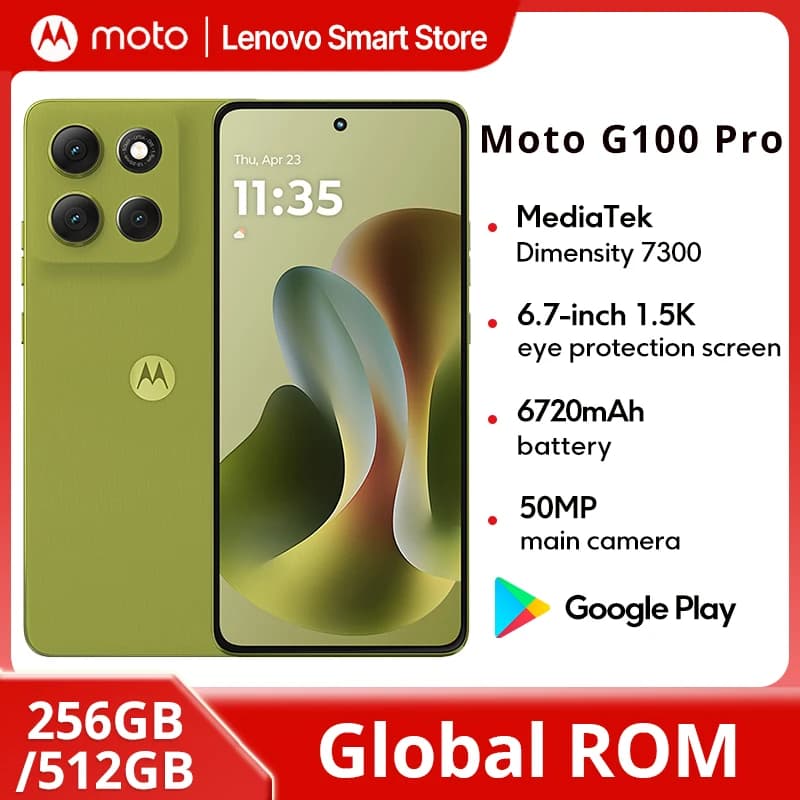 Motorola Moto G100 Pro SmartPhone Dimensity 7300 Global ROM  6.7-inch 1.5K pOLED 120Hz Display 50MP AI Camera 6720mAh Cellphone