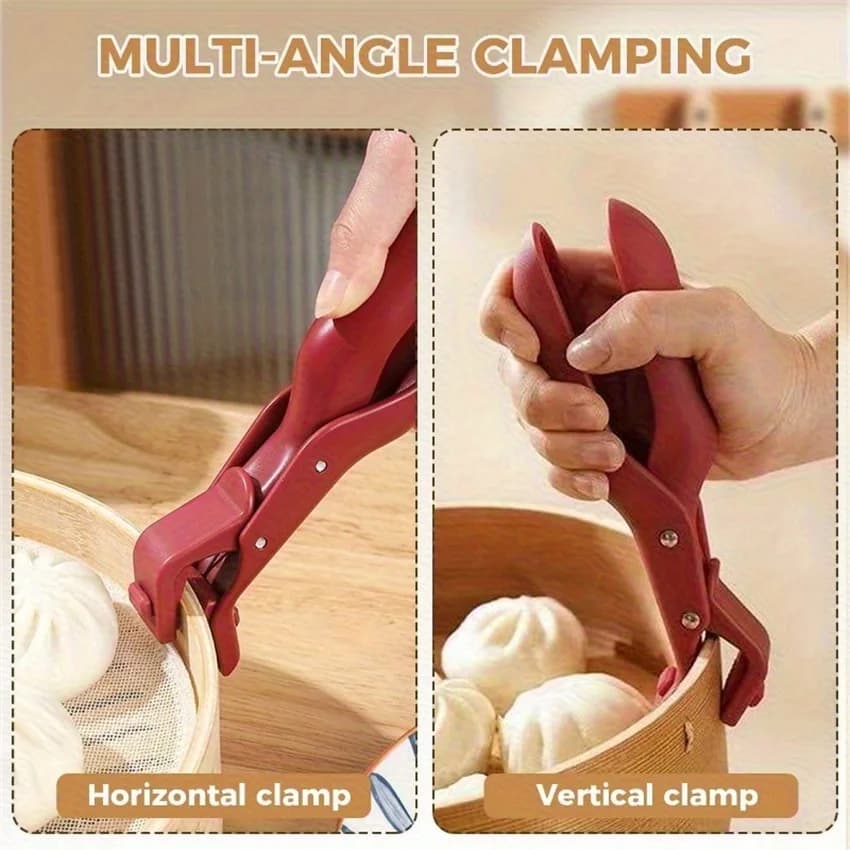 مشبك وعاء مضاد للحرق للاستخدام المنزلي، حامل لوحة سيليكون غير قابل للانزلاق، مشبك وعاء، مشبك أطباق، صينية خبز المطبخ ومشبك باخرة - 5