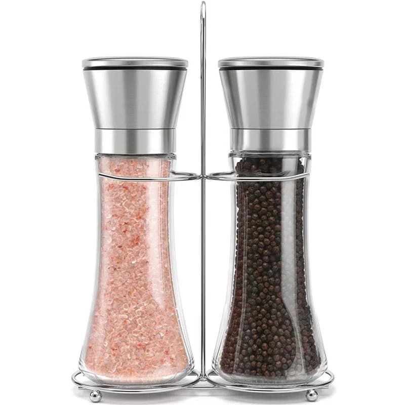180/200ML Pepper Grinder Stainless Steel Glass Spice Bottle Salt Pepper Mill Manual Spice Grinder Mill Household Kitchen Gadgets - 5