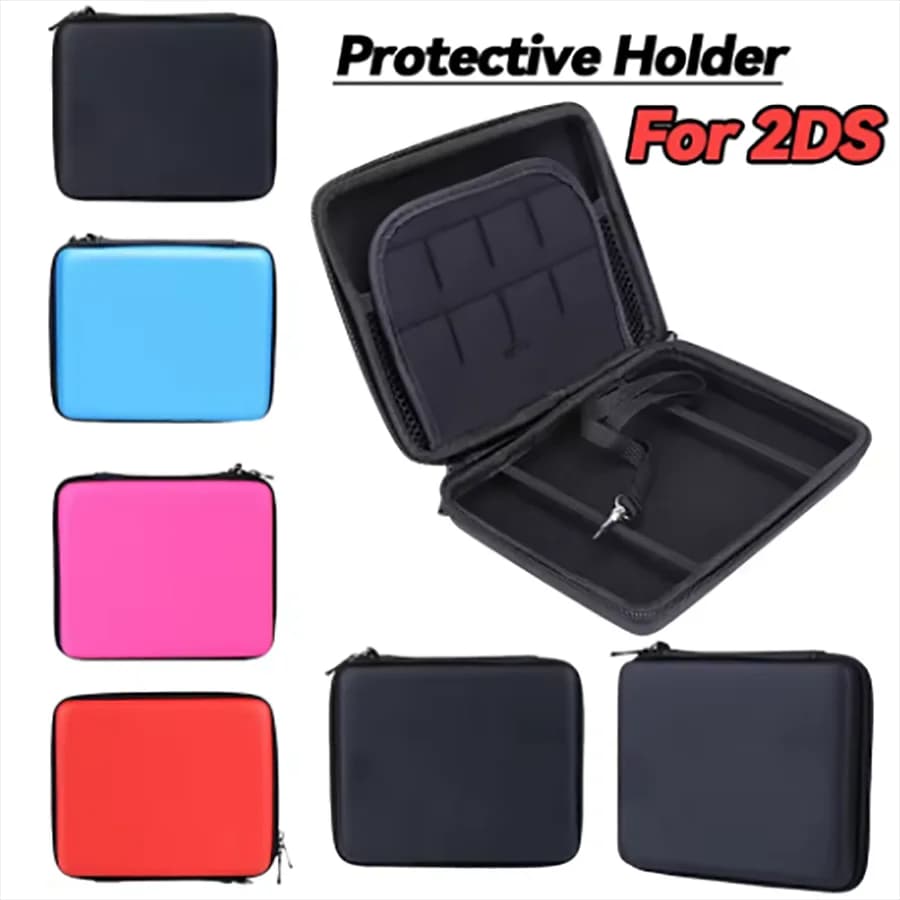 حقيبة تخزين صلبة من مادة EVA مع سحاب، حامل واقية لبطاقات ألعاب 2DS، غطاء عالي الجودة، صندوق تخزين لبطاقات الألعاب