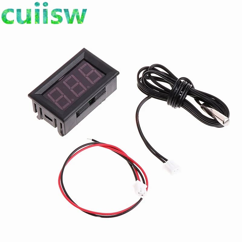 DC 12V Mini Digital LED Thermometer for Car Temperature Monitor Panel Meter Measuring Range -50-110C with Temperature Probe - 6