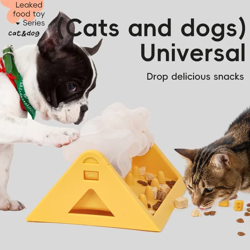 وعاء طعام تفاعلي بطيء للكلاب - لعبة ألغاز لتخفيف القلق والملل، لعبة طعام للكلاب، وعاء ألغاز للقطط مع تحكم في التغذية