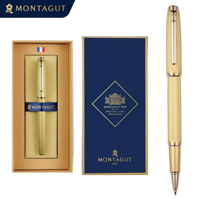 Montagut Classic Silver And Golden Trim Iridium RollerBall Pen Luxury Writing Signature Pen With Gift Box - 6