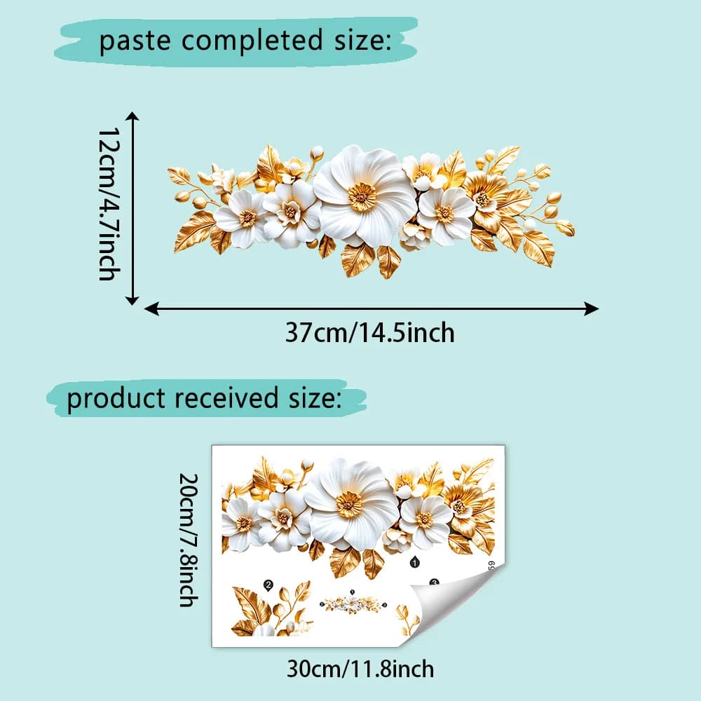 الذهبي نمط الفينيل ملصقات جدار للحمام ديكور جدار ديكور المرحاض ملصق الأثاث ملصق لاصق خلفية المنزل صائق - 6