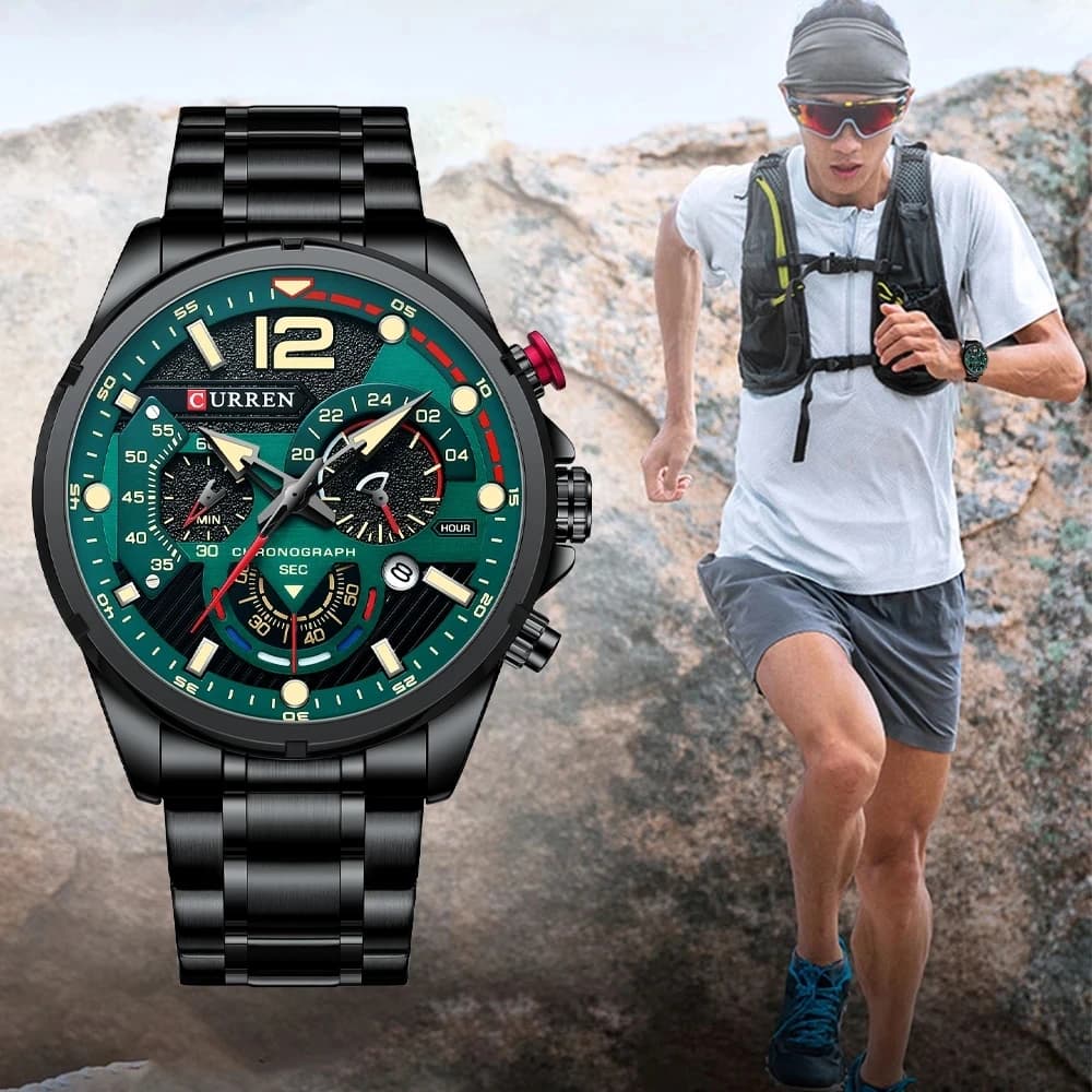 CURREN Casual Business Chronograph Waterproof Stainless Steel Watch Mens New Luxury Fashion Quartz Men wristwatch  часы мужские - 2