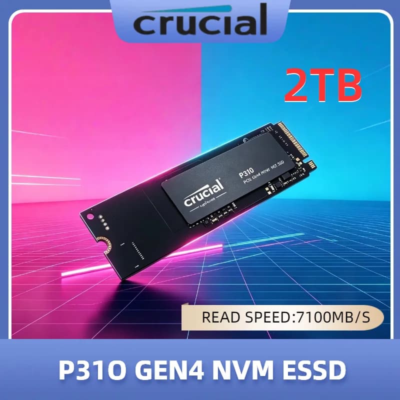 حزمة OEM ماكس لقرص صلب داخلي كروشيال P310 بسعة 1 تيرابايت/2 تيرابايت، واجهة M.2 PCIe Gen4، تقنية 3D NAND NVMe، سرعة تصل إلى 7100 ميجابايت/ثانية