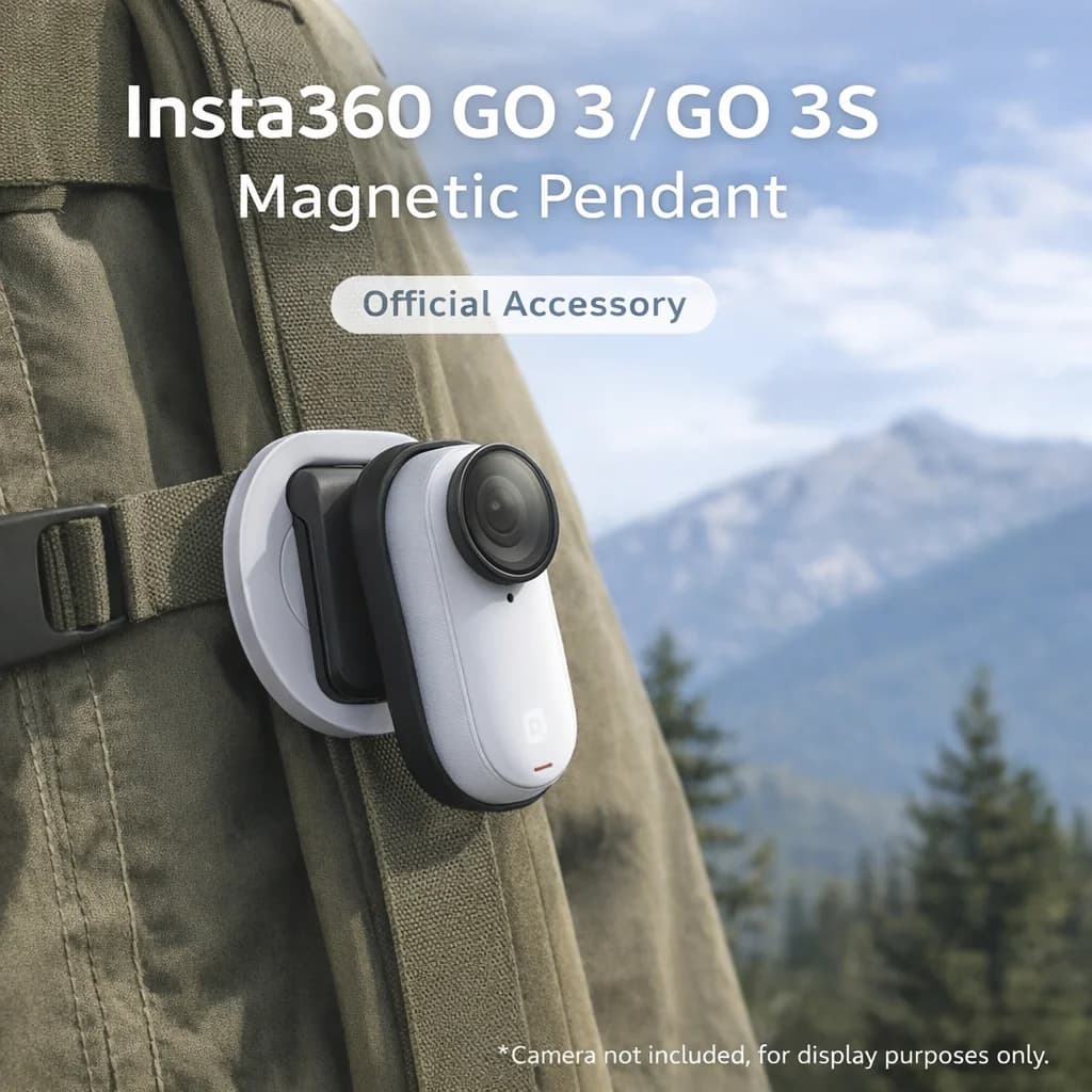 حامل قلادة مغناطيسي Insta360 GO 3 / GO 3S، حامل صدر دوار 360° لربطة الرأس والقبعة، إكسسوار رسمي