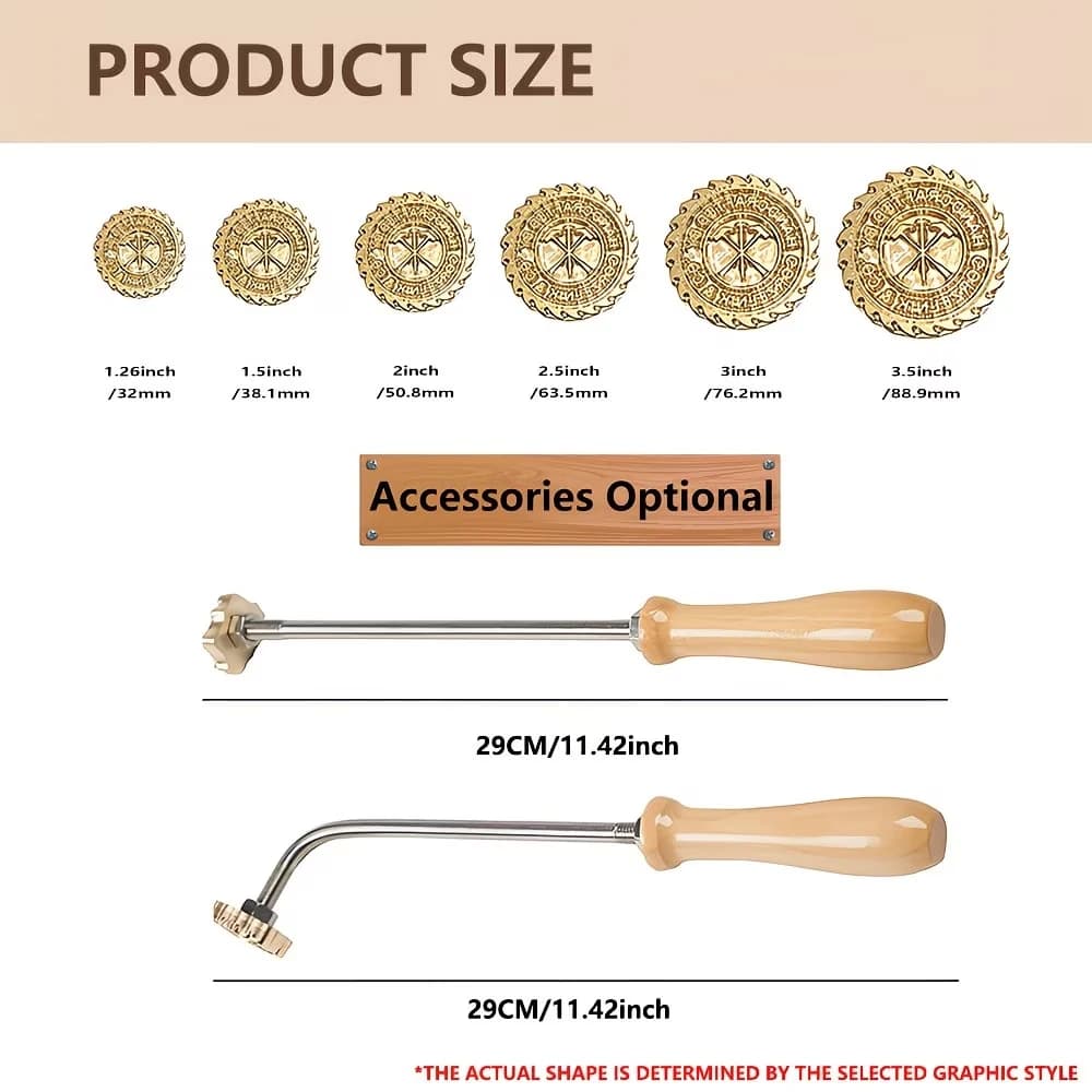 Custom Branding Iron Personalized LOGO Stamp for Woodworking Steak BBQ Leather Craft Brass Heating Tool DIY Steak Burger Wood - 5