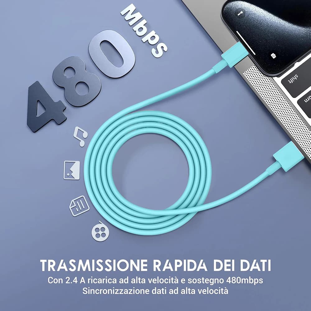 كابل USB A إلى النوع C متعدد الألوان لمزامنة التاريخ شحن سريع لهاتف Samsung Huawei Xiaomi Android Type-c خط شحن الهاتف المحمول - 5