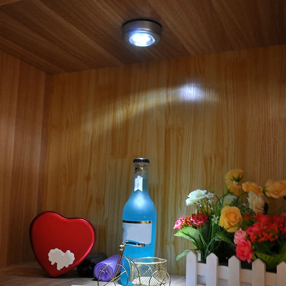 Wardrobe Bedroom Staircase Mini Stonego Touch Night Light Kitchen Wireless LED Cabinet Light Battery Powered Closet Light - 4
