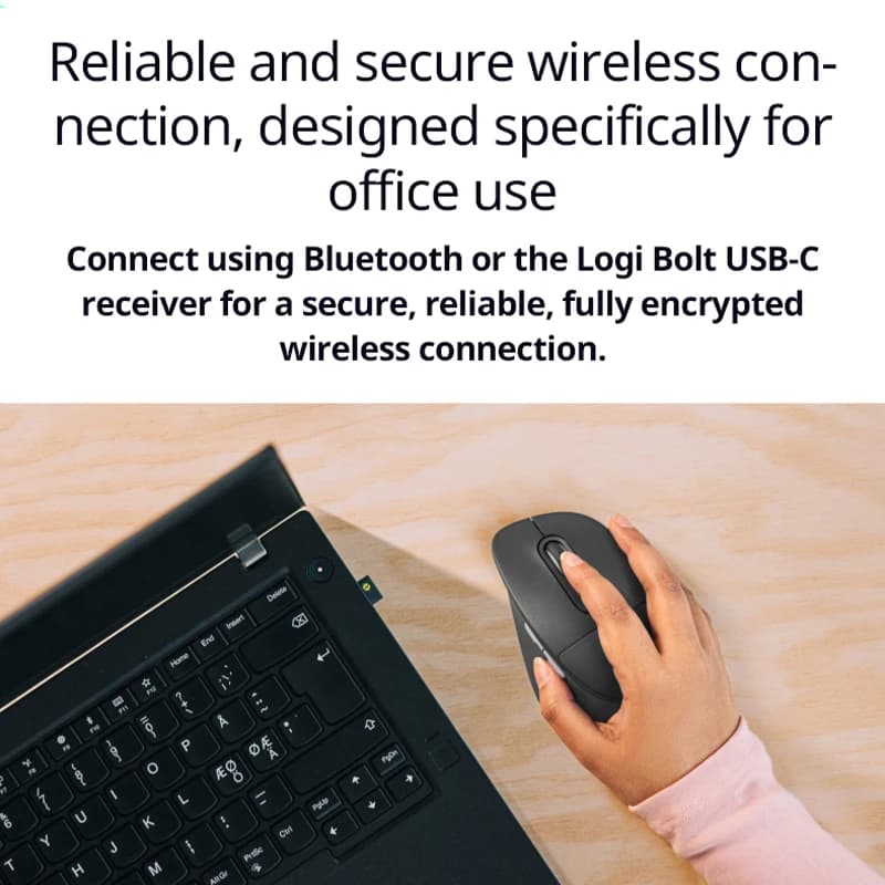 ماوس Logitech M850L لاسلكي، تصميم مريح، مستقبل USB 2.4G، نقرة صامتة، ماوس مكتبي للكمبيوتر المحمول والسطح المكتب - 5