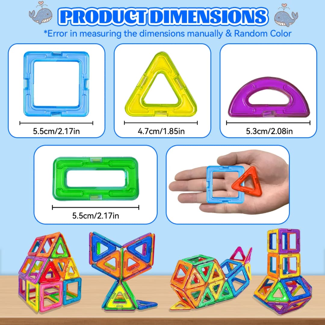 مكعبات بناء مغناطيسية متوسطة الحجم، مجموعة ألعاب مغناطيسية ذاتية الصنع، بناء مصمم للأطفال، هدية للأطفال، لعبة هدية عيد الهالوين - 6
