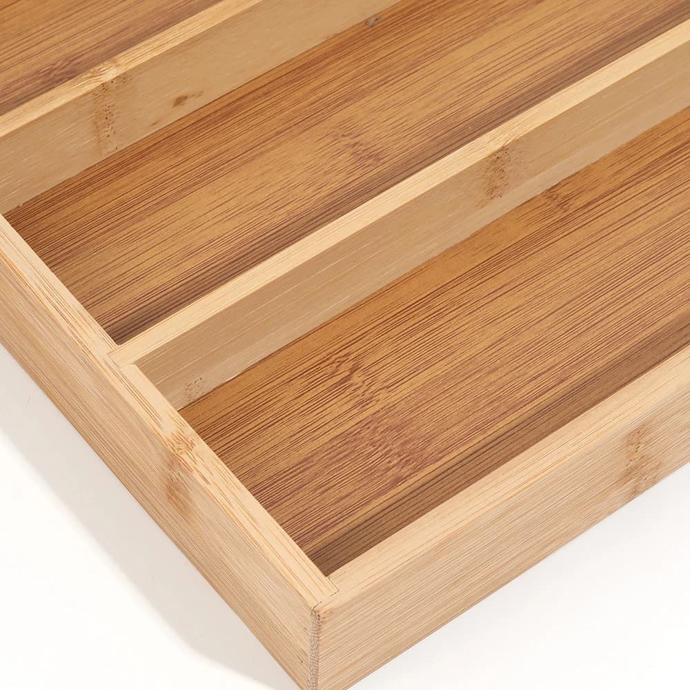 Bamboo Cutlery Divide Storage Trays Rack Neat Elegant Kitchen Drawer Organizer Home Accessories - 5
