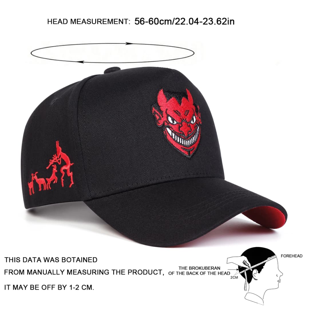 Unisex Devil Embroidery Baseball Caps Spring Autumn Outdoor Adjustable Casual Hats Sunscreen Hat Sports Cap - 2