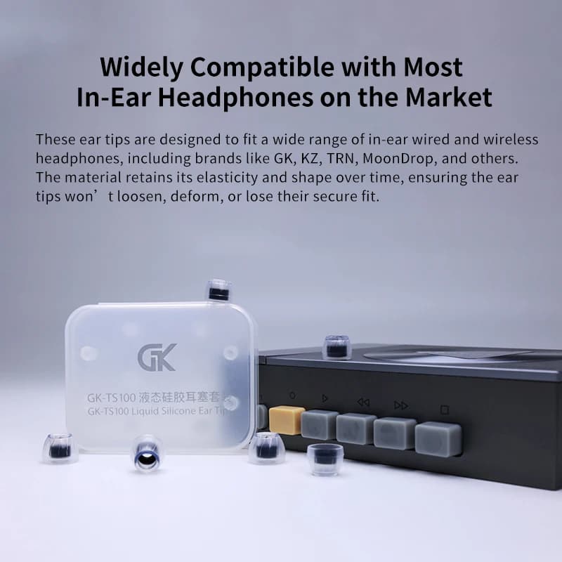 نصائح أذن من السيليكون السائل عالية الشفافية GK TS100 لمعظم سماعات الأذن السلكية HiFi مع أحجام S/M/L سدادات أذن عالمية مريحة - 5
