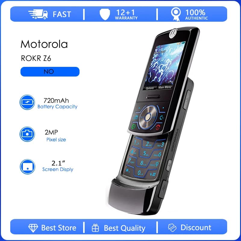Refurbished Motorola ROKR Z6 Original Z6  Detachable Battery 720mAh Cell Phone Wholesale Free shipping