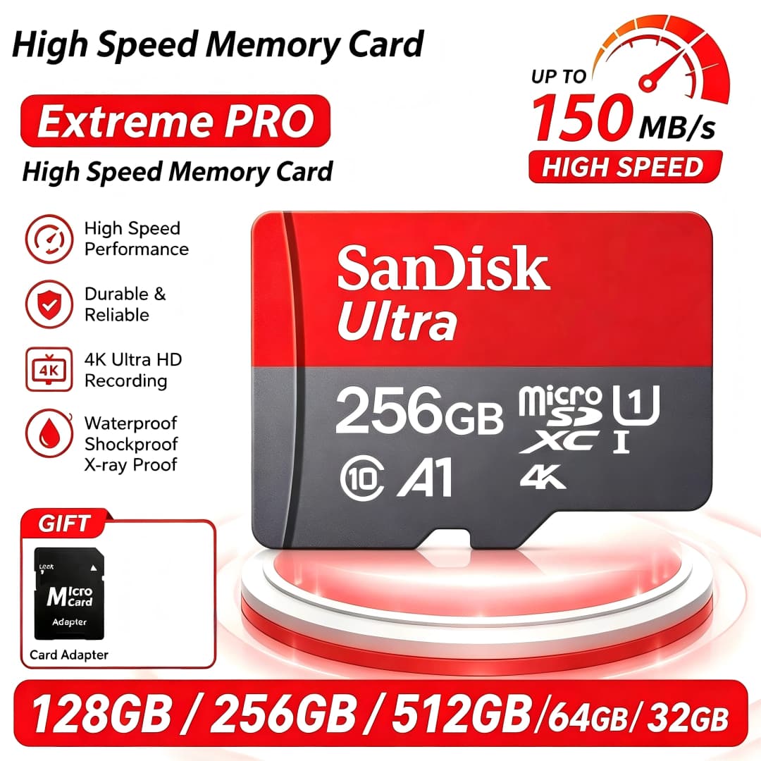 SanDisk Ultra Micro SD Card A1 U1 Class 10 TF Flash Memory Card 32GB 64GB 128GB 256GB 512GB for Smartphone Tablet Camera - 2