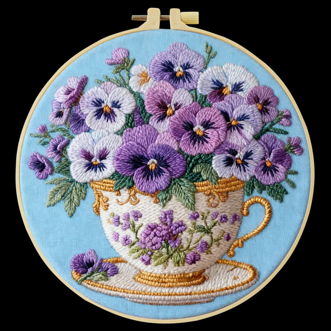 1pc 20X20CM/15X15CM 7.87/6.3inch Flower Embroidery Starter Kit DIY kit DIY embroidery kit manualidades Needle Art Home Decor - 4