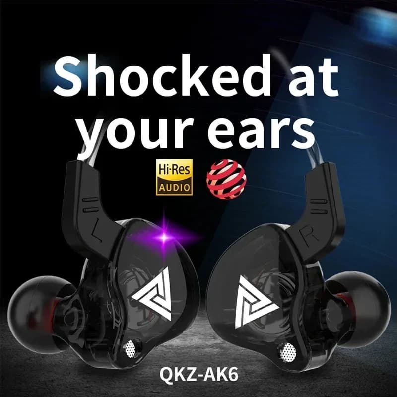 QKZ AK6 Wired Earphones 3.5mm In-Ear HiFi Bass Headphones with Mic Noise Cancelling Sport Gaming Headset for Phone PC Laptop - 4