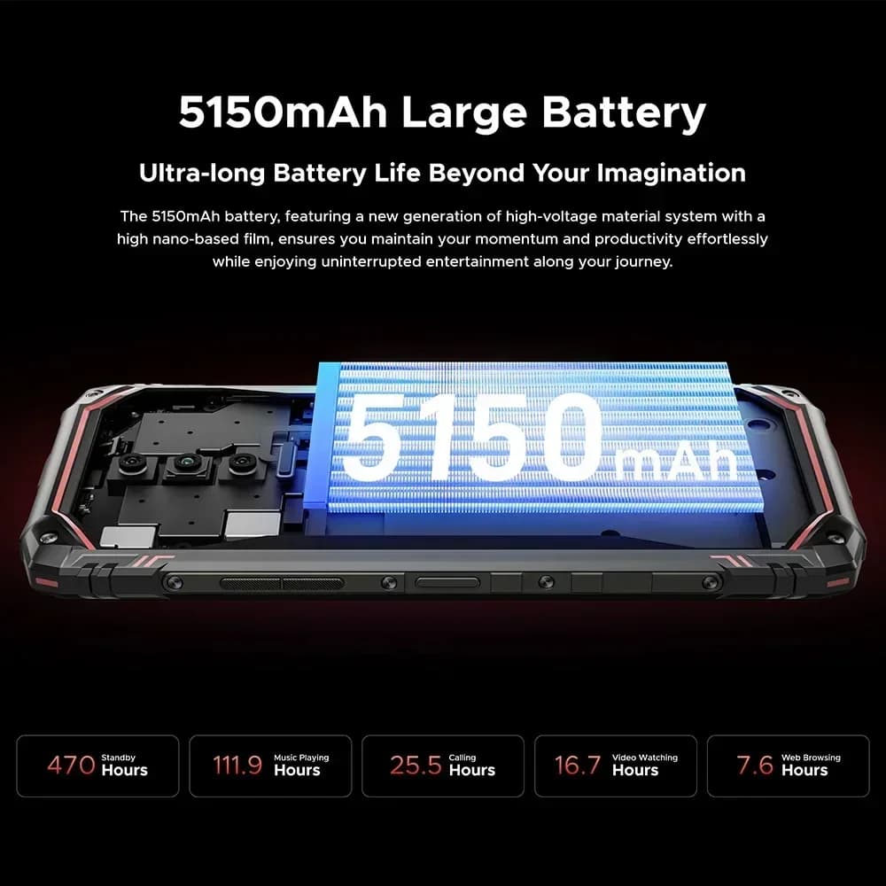 هاتف دوغي بليد 10 متين شاشة 6.56 بوصة HD+ بطارية 5150 مللي أمبير كاميرا 16 ميجابكسل هاتف مكالمات 9 جيجابايت رام (4+5) 128 جيجابايت روم أندرويد 14 - 3