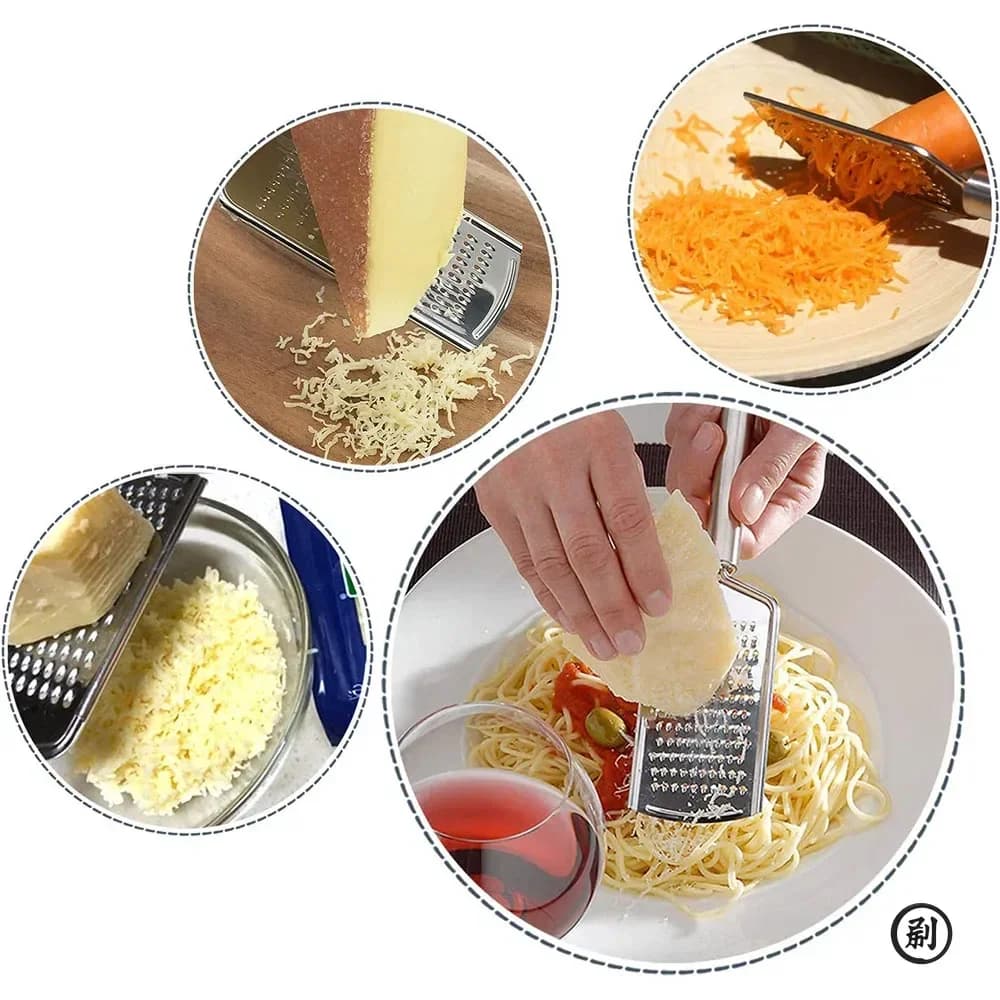 Micro-Blade Fine Grater - Stainless Steel Handle for Hard Cheese, Carrot, Ginger & Lemon Zesting - 3