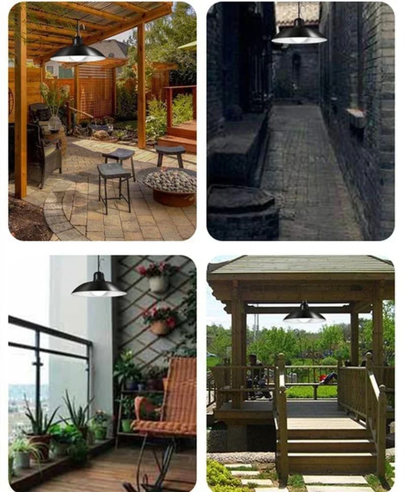 ضوء معلق يعمل بالطاقة الشمسية، مصباح LED مقاوم للماء، ثريا مزدوجة الرأس مع تحكم عن بعد للديكور الداخلي - 5