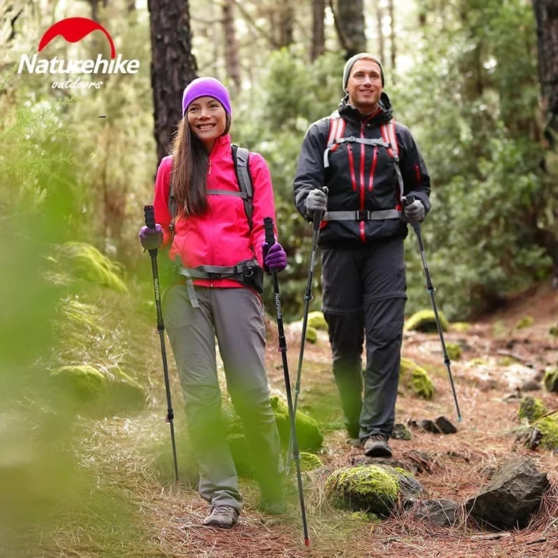 Naturehike - عصا تسلق من ألياف الكربون مع قفل خارجي، خفيفة الوزن، محمولة، عصا حائزة على جائزة فضية، 3 أقسام، 135 جرام - 3