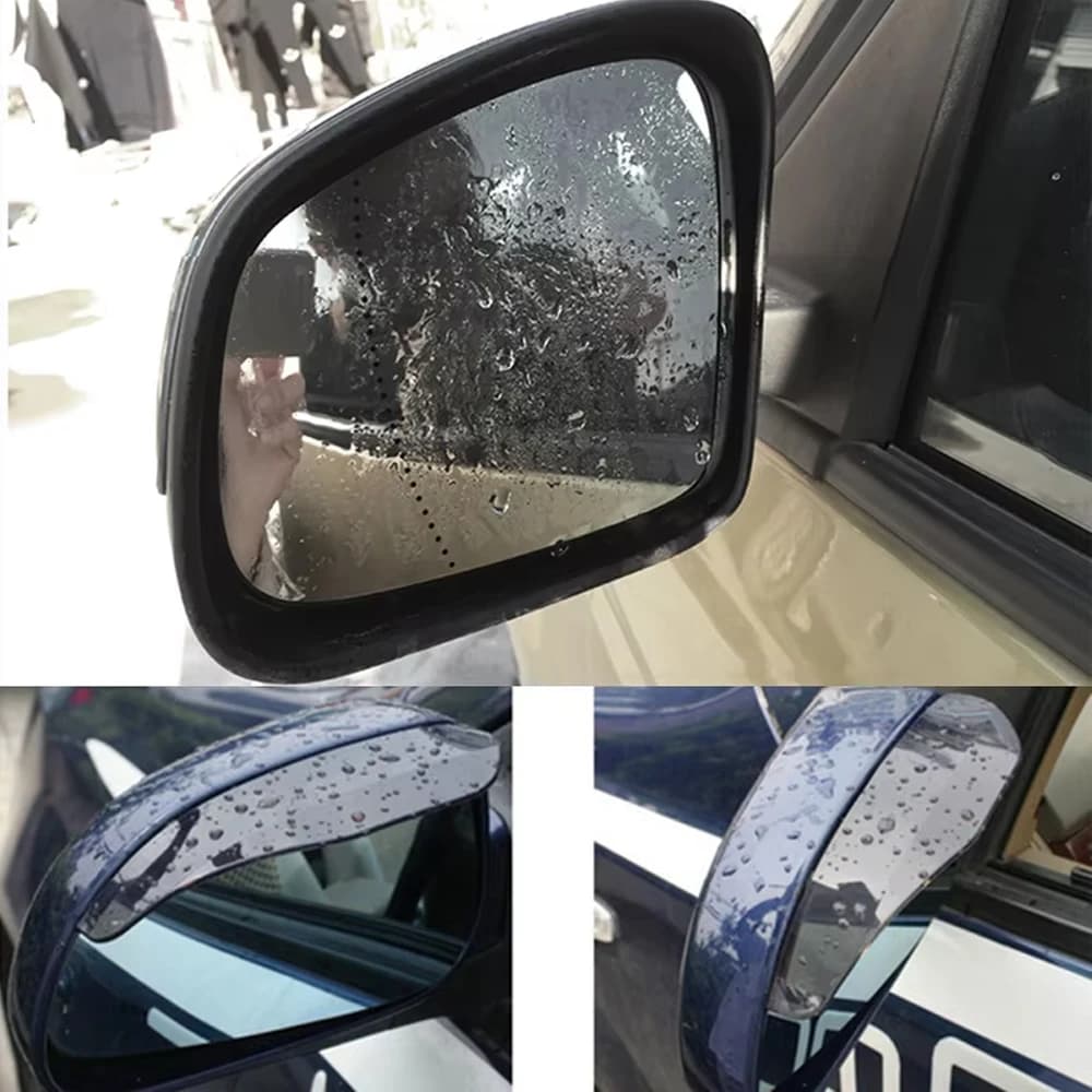 2Pcs Car Rearview Mirror Visor Baffle Rain Shield Eyebrow Mirror Deflector Cover Accessories For Smart 451 453 fortwo forfour - 4