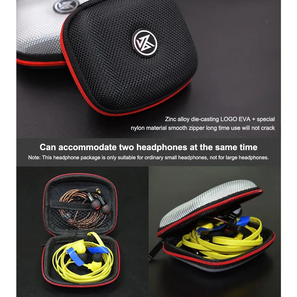 KZ Case Earphone Box Bluetooth Headset case Square Portable Compression Headset Storage case EVA Zipper Bag with Logo - 5