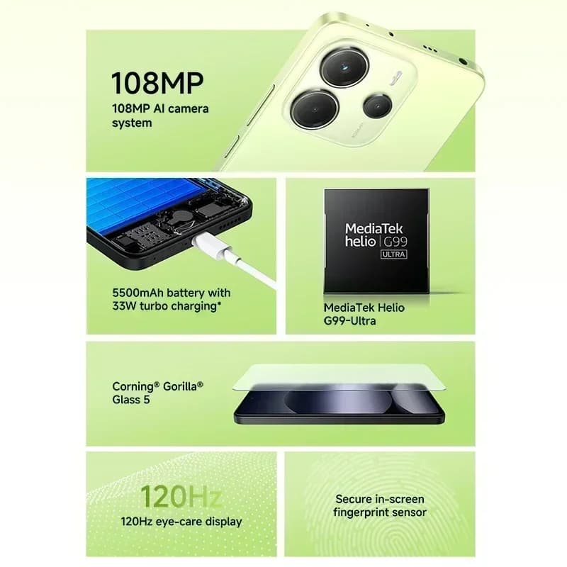 【World Premiere】Global Version Xiaomi Redmi Note 14 MediaTek Helio G99-Ultra 5500mAh 6.67" AMOLED 120Hz Display 108MP  Camera - 4