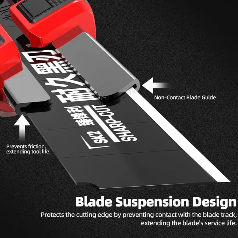 سكين منفعة ديلي قابل للسحب، سكين صندوق مدمج للكرتون والكرتون والصناديق، مع قطعة واحدة 18 ملم أوسع - 5