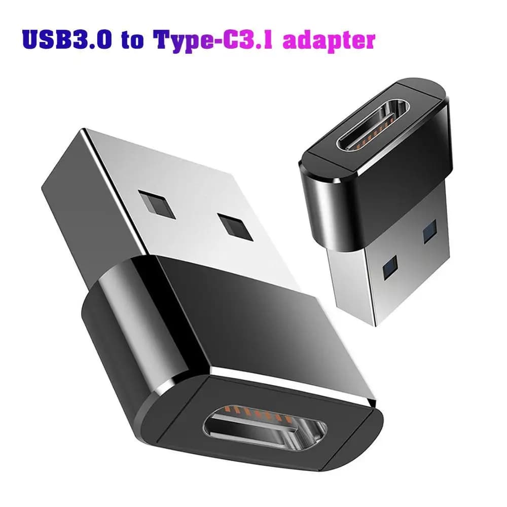كابل شحن سريع PD محمول من نوع C أنثى إلى USB أنثى مع محول OTG 3.1 من نوع C إلى USB-C ذكر - 3