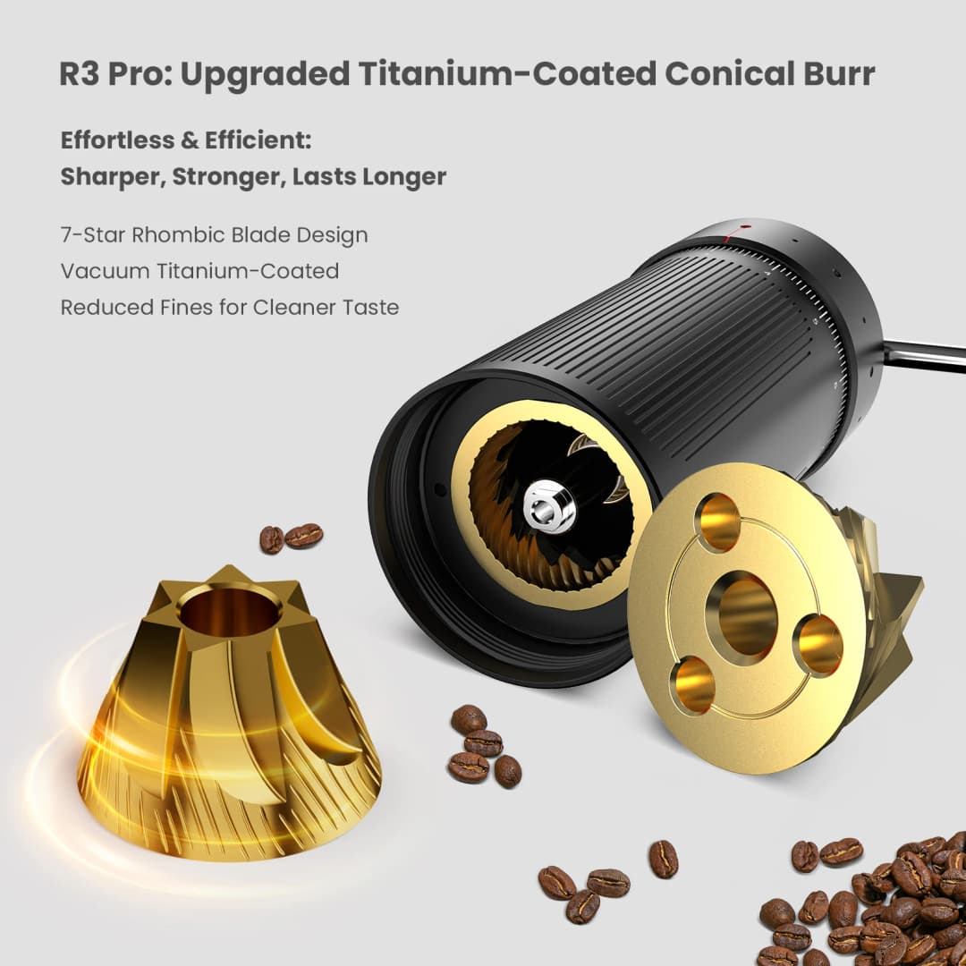 MHW-3BOMBER R3 Pro Upgrade Manual Coffee Grinder 0.015mm/Click Conical Burr for Espresso Pour Over Adjustable Barista Tool - 3