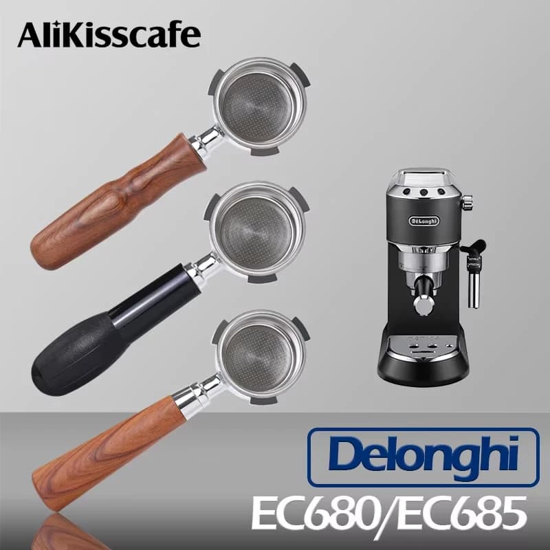 بورتافيلتر بلا قاع للقهوة 51MM سلة فلتر عارية ل Delonghi Dedica EC680 EC685 ملحقات صانع الإسبريسو أدوات الباريستا
