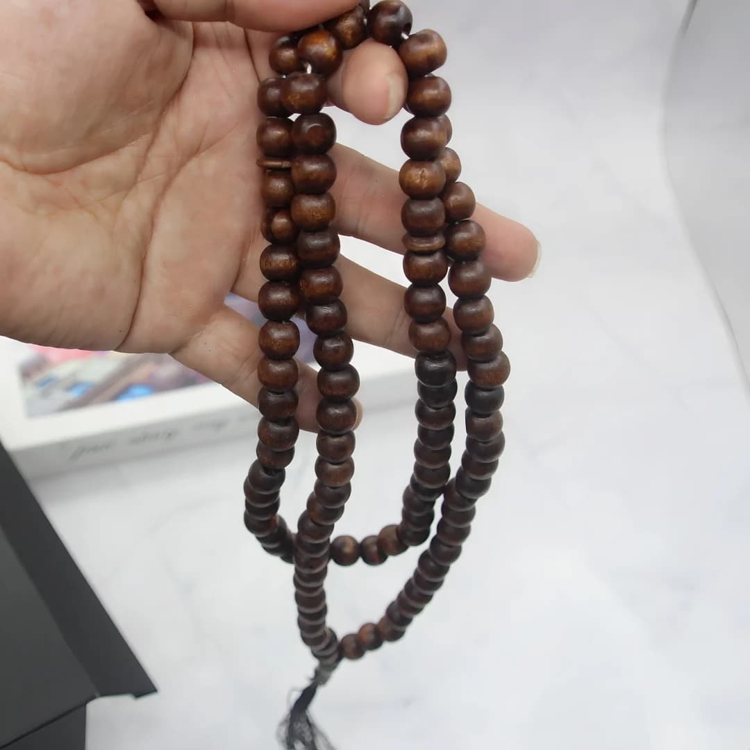 مسبحة صلاة إسلامية من خشب الصندل 99 حبة 10 ملم مسبحة مسلمة مسبحة مسلمة مسبحة مسلمة مسبحة مسلمة مسبحة قلق عداد صلاة - 2