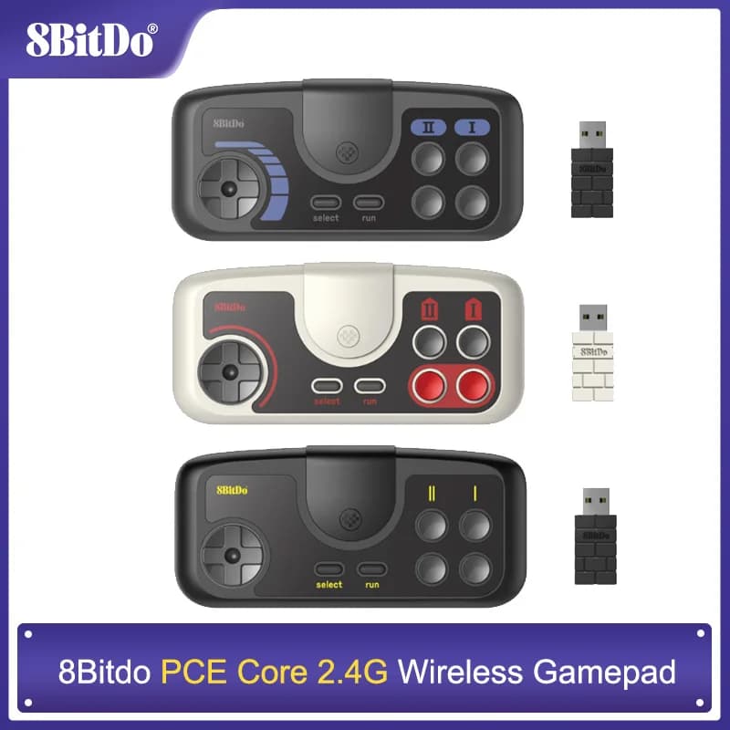 وحدة تحكم لاسلكية 8bitdo PCE Core 2.4G لأجهزة PC Engine Mini وCoreGrafx Mini وTurboGrafx-16 Mini لنينتندو سويتش